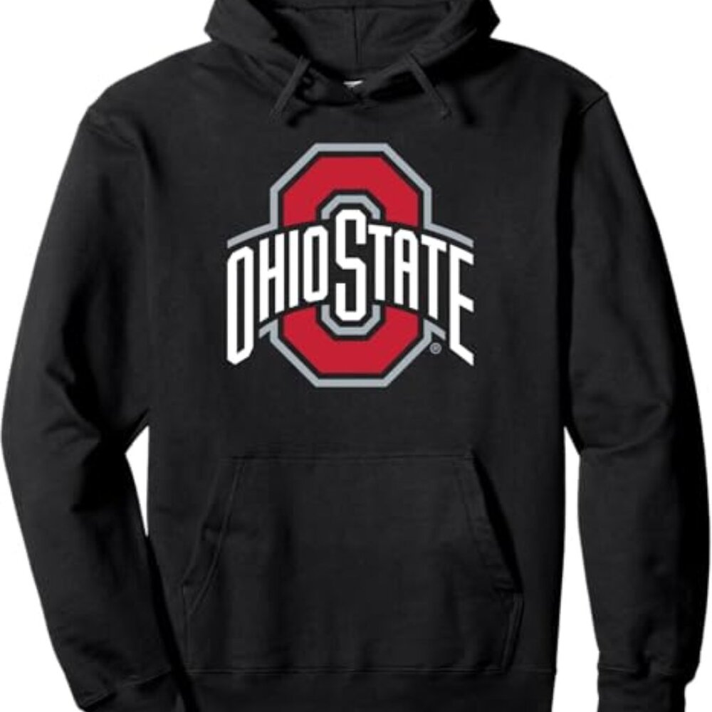Ohio State Buckeyes Icon Logo Black Officially Licensed Pullover Hoodie